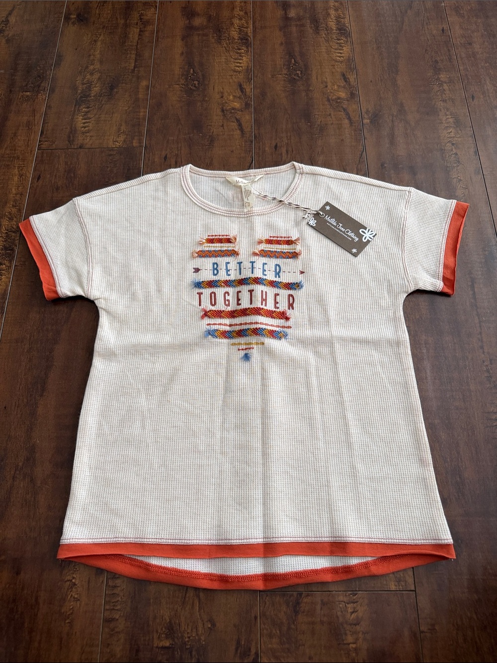 Matilda Jane Cream 'Better Together' Graphic Tee with Orange Trim